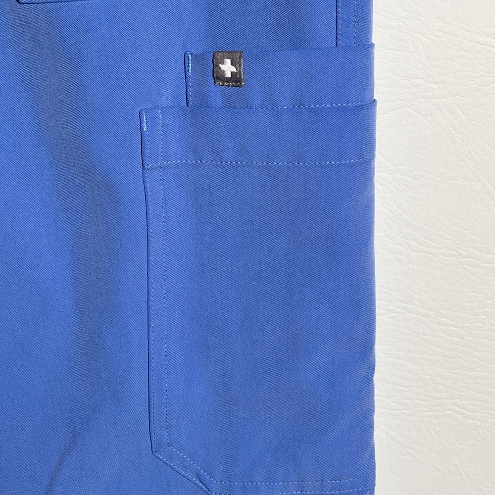 Figs Scrubs Bottoms Women Blue Technical Collection Elastic Waist Zip XS - Picture 5 of 11